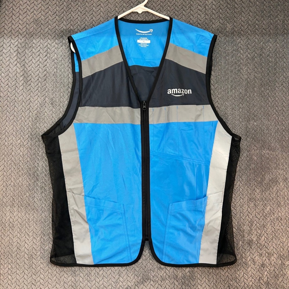 Amazon Smile Logo Unisex Blue Luly Yang High Visibility Delivery Vest XL 1770